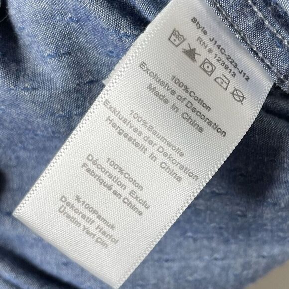 JACHS Shirt Mens Large L Blue Dot Button Up Classic Fit 100% Cotton Long Sleeve - Picture 6 of 7